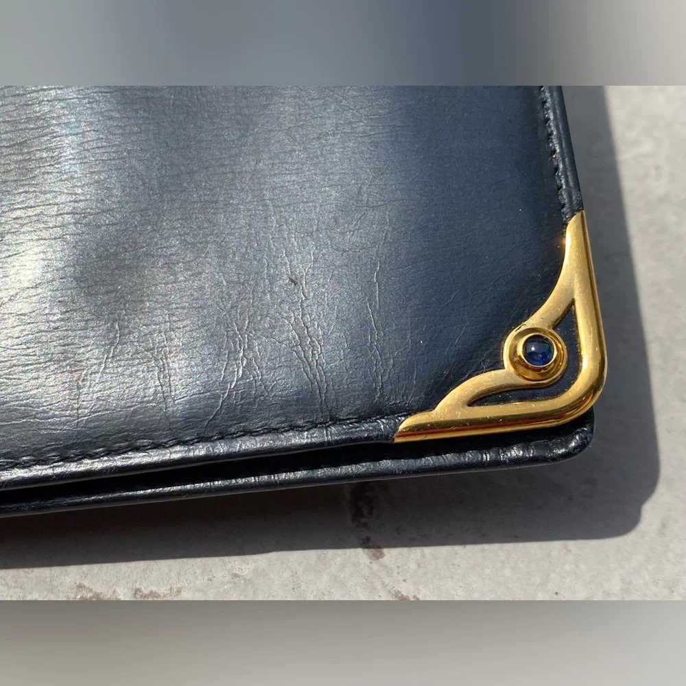 Cartier Vintage sapphire stone Leather Wallet - Picture 4 of 9